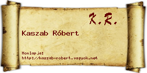 Kaszab Róbert névjegykártya